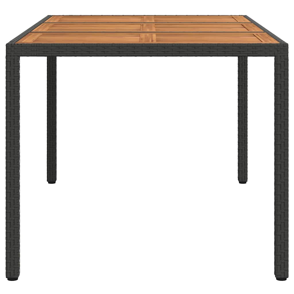 Sodo stalas Juoda 150 x 90 x 75 cm poliratanas