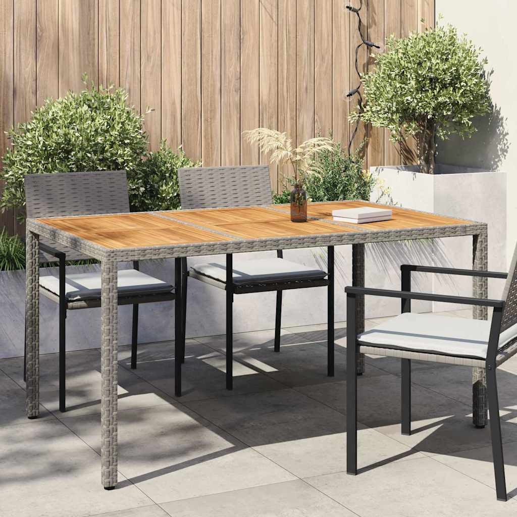 Sodo valgymo stalas Pilka 150 x 90 x 75 cm Poli ratanas