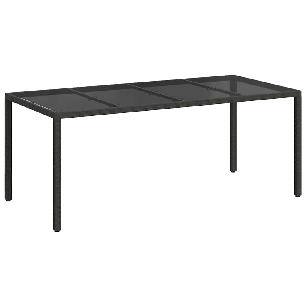 Dārza galds Melns 190 x 90 x 75 cm polirotangs