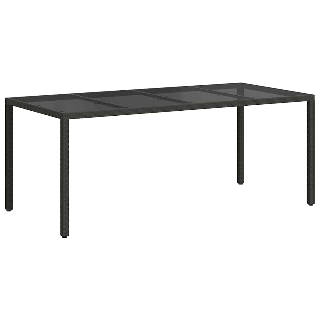 Dārza galds Melns 190 x 90 x 75 cm polirotangs