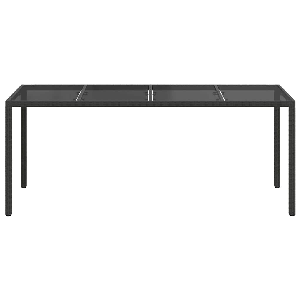 Dārza galds Melns 190 x 90 x 75 cm polirotangs