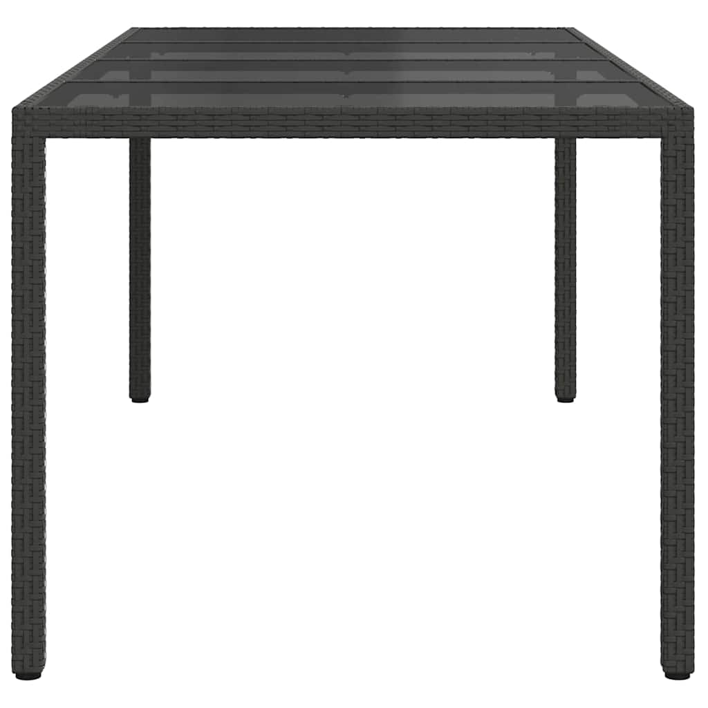 Dārza galds Melns 190 x 90 x 75 cm polirotangs