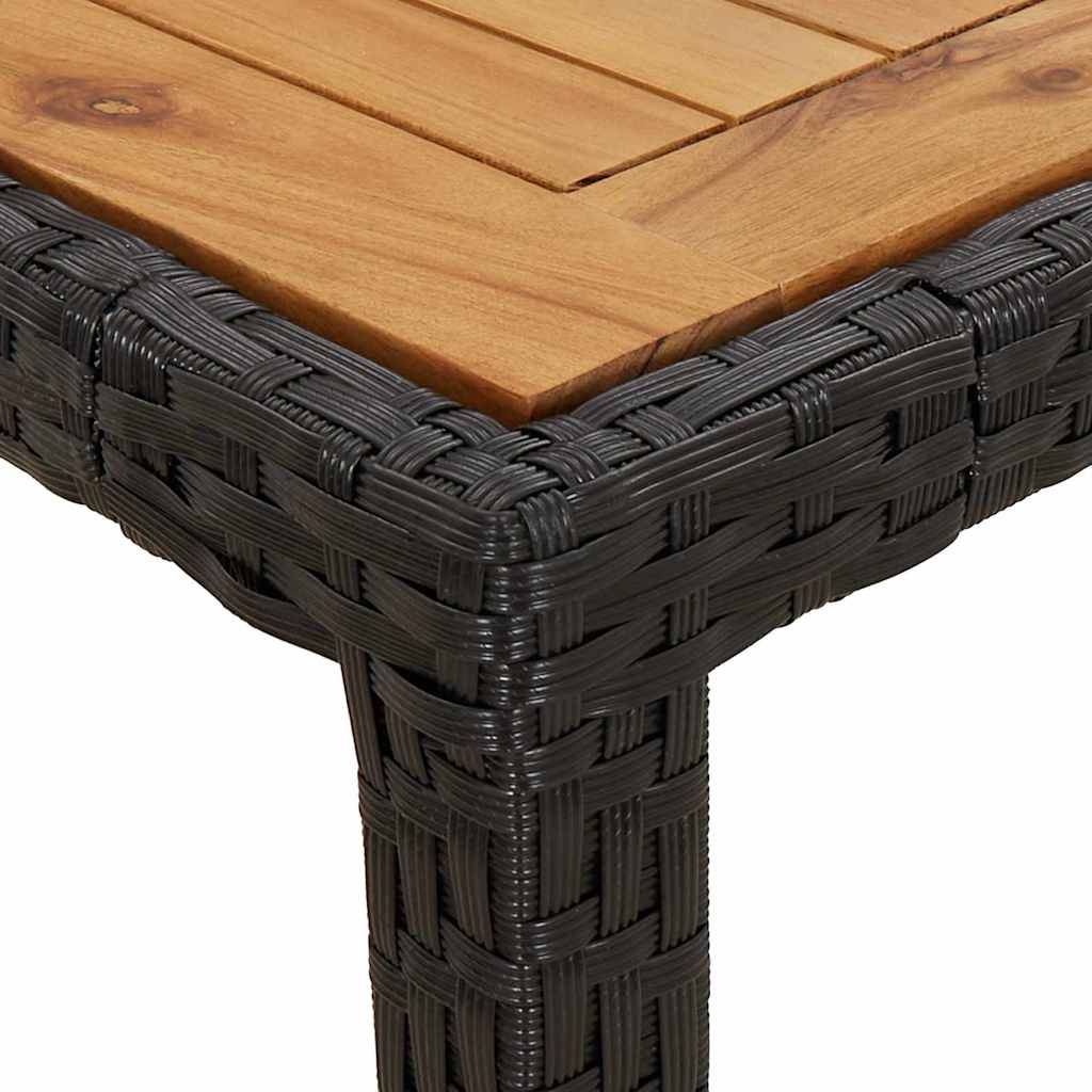 Sodo stalas Juoda 190 x 90 x 75 cm poliratanas