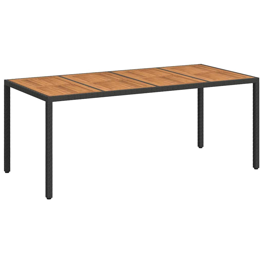 Sodo stalas Juoda 190 x 90 x 75 cm poliratanas