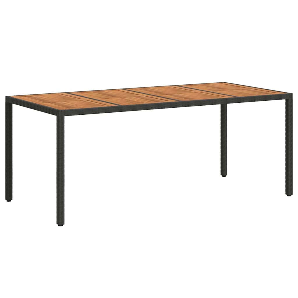 Sodo stalas Juoda 190 x 90 x 75 cm poliratanas