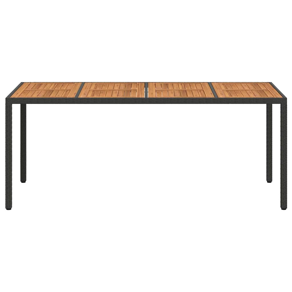 Sodo stalas Juoda 190 x 90 x 75 cm poliratanas