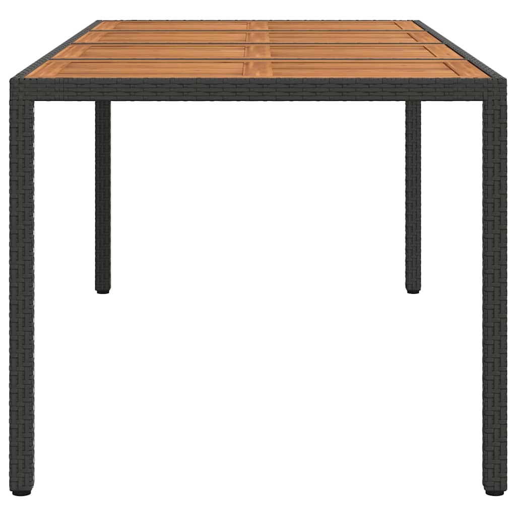 Sodo stalas Juoda 190 x 90 x 75 cm poliratanas