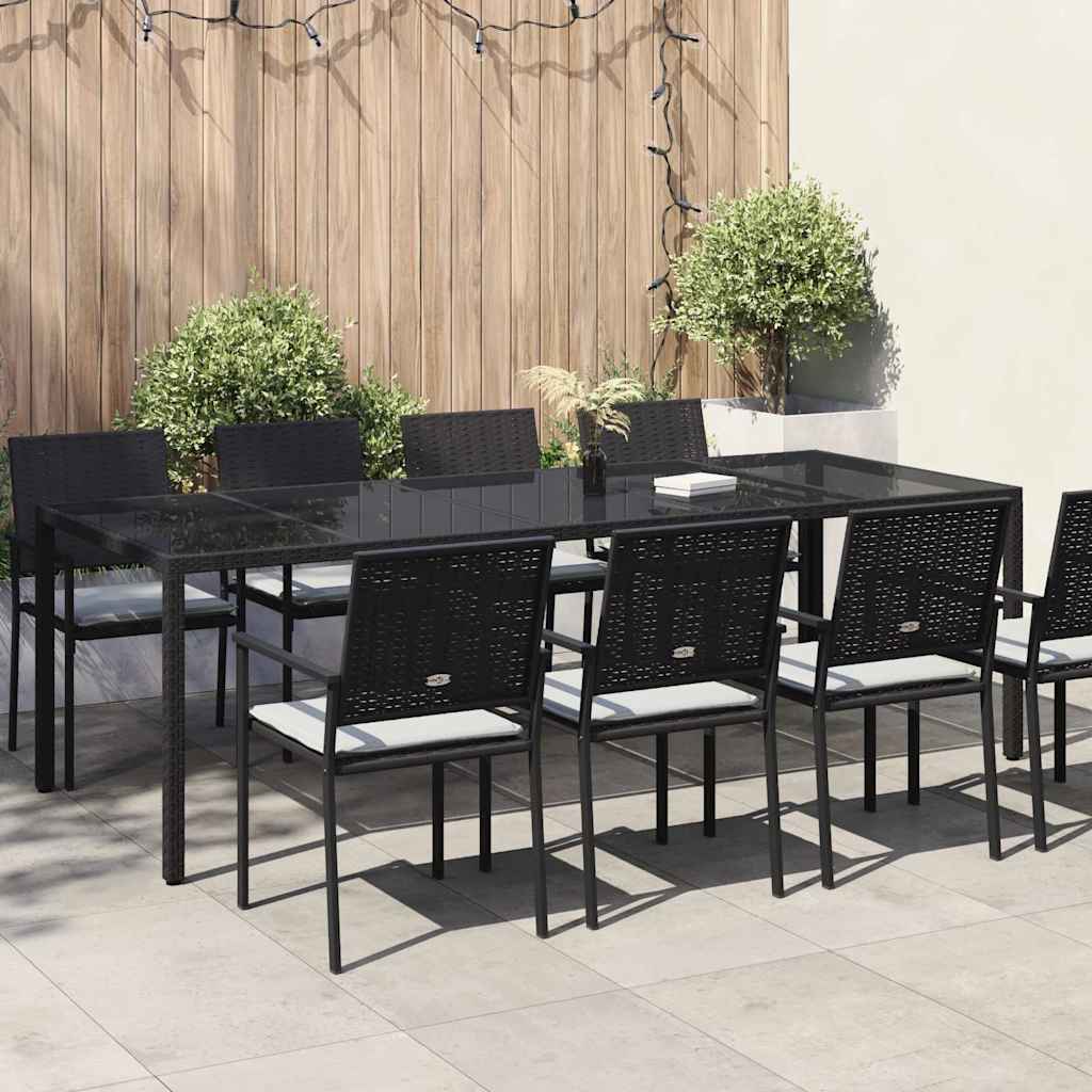 Grin black garden dining table 250 x 100 x 75 cm