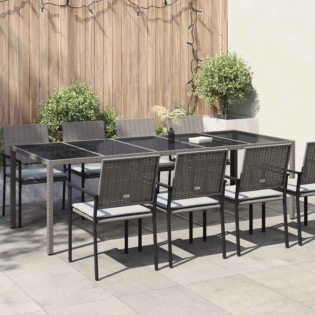 Sodo valgymo stalas Pilka 250 x 100 x 75 cm Poli ratanas