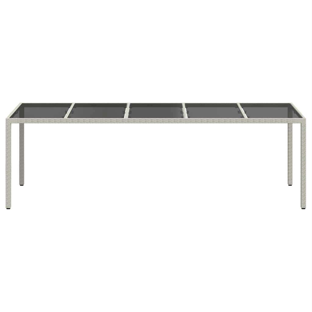 Sodo stalas, baltas, 250x100x75cm, poliratanas ir stiklas