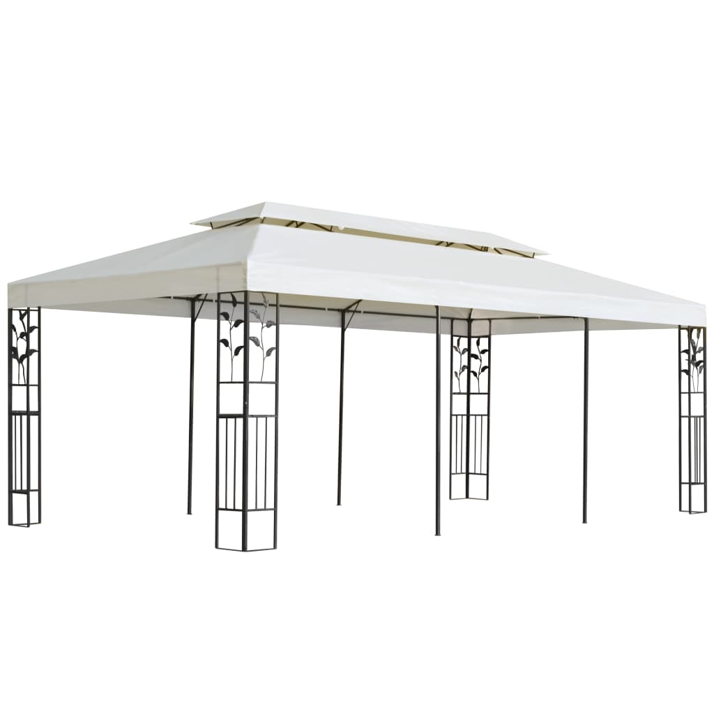 Pavėsinė dvigubu stogu TERRA, balta, 6x3m