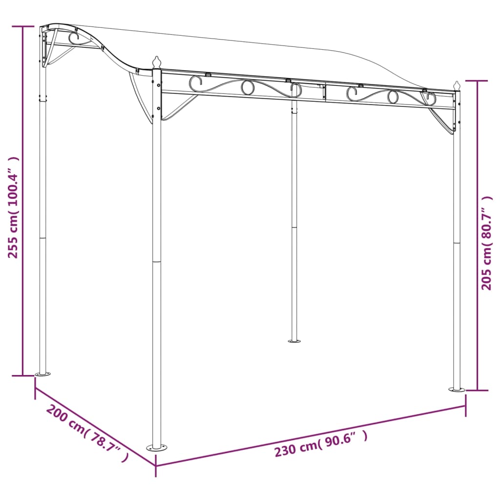 Stoginė UMBRA, antracito, 2x2,3m