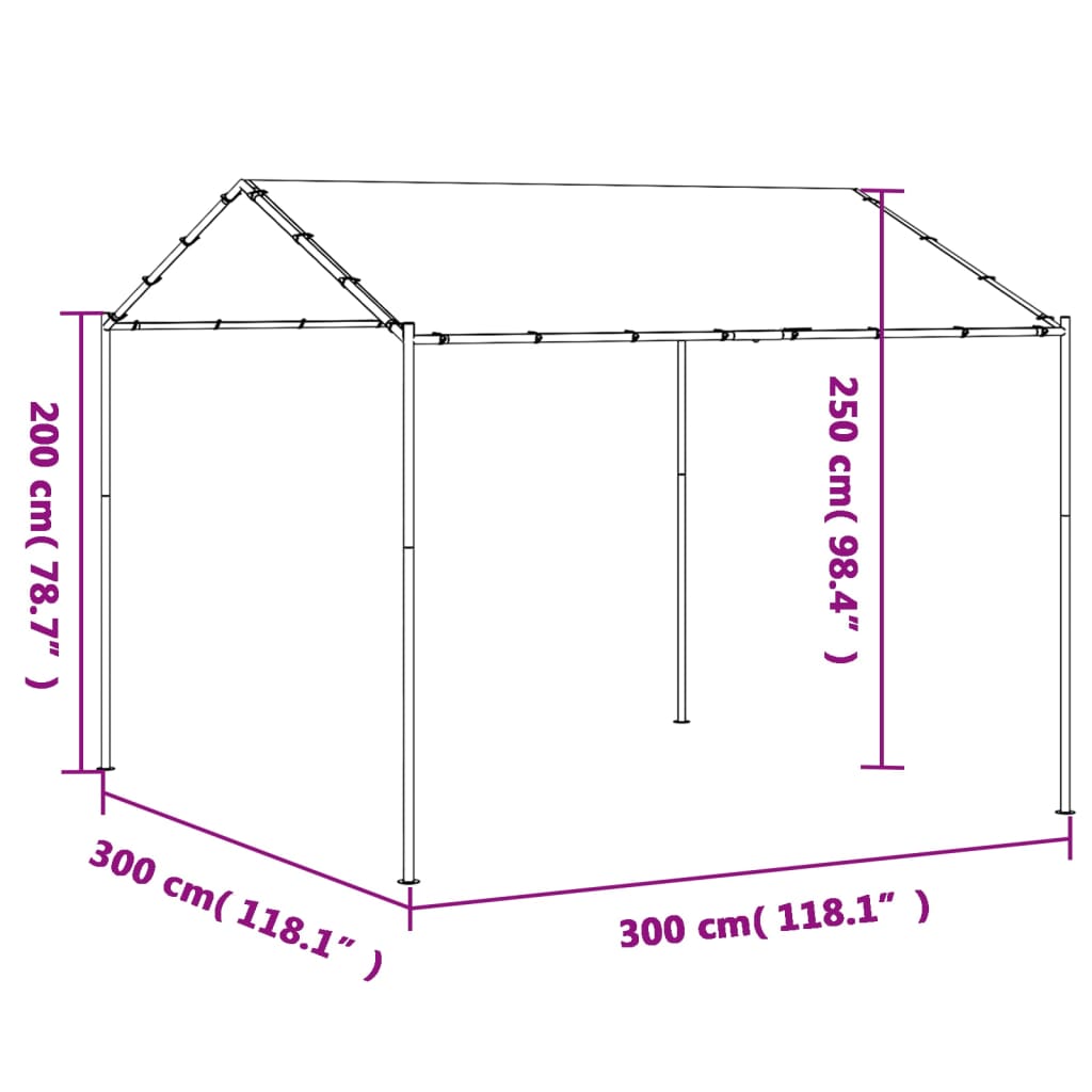 Tentinė palapinė VALE, antracito, 3x3m