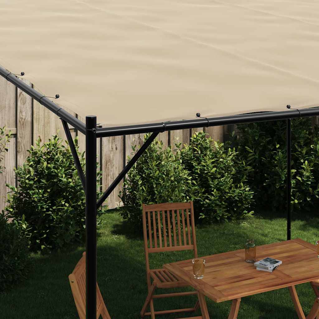 Pavėsinė, smėlio spalvos, 4x4m, audinys ir plienas, 180g/m²