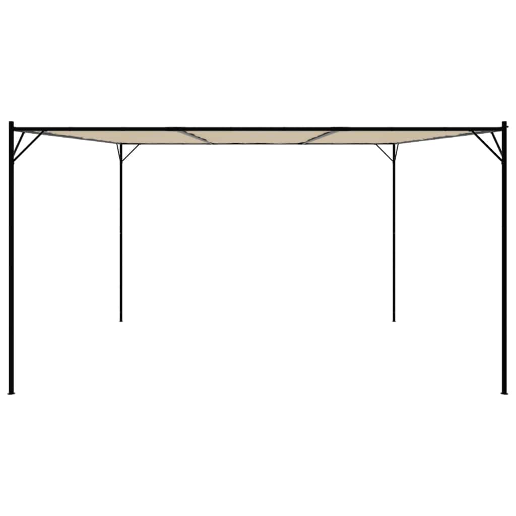 Pavėsinė, smėlio spalvos, 4x4m, audinys ir plienas, 180g/m²