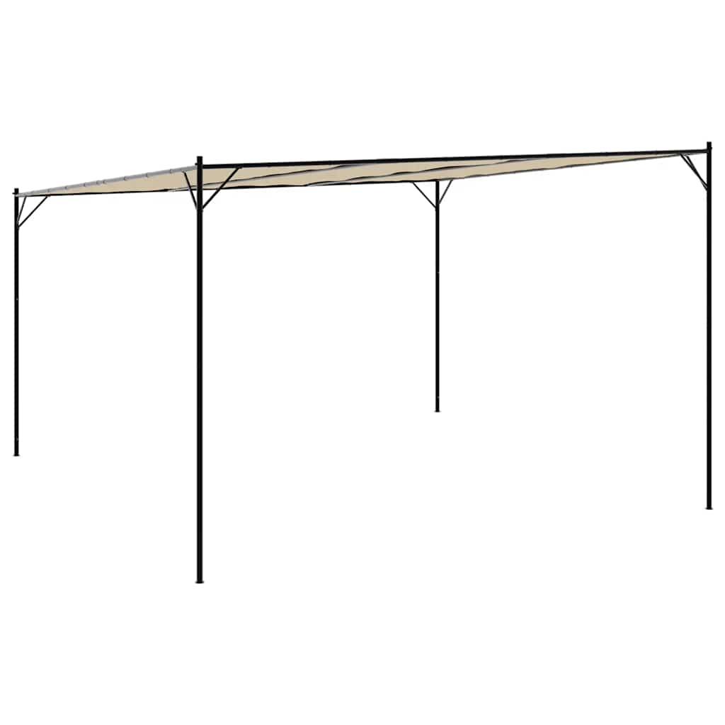 Pavėsinė, smėlio spalvos, 4x4m, audinys ir plienas, 180g/m²