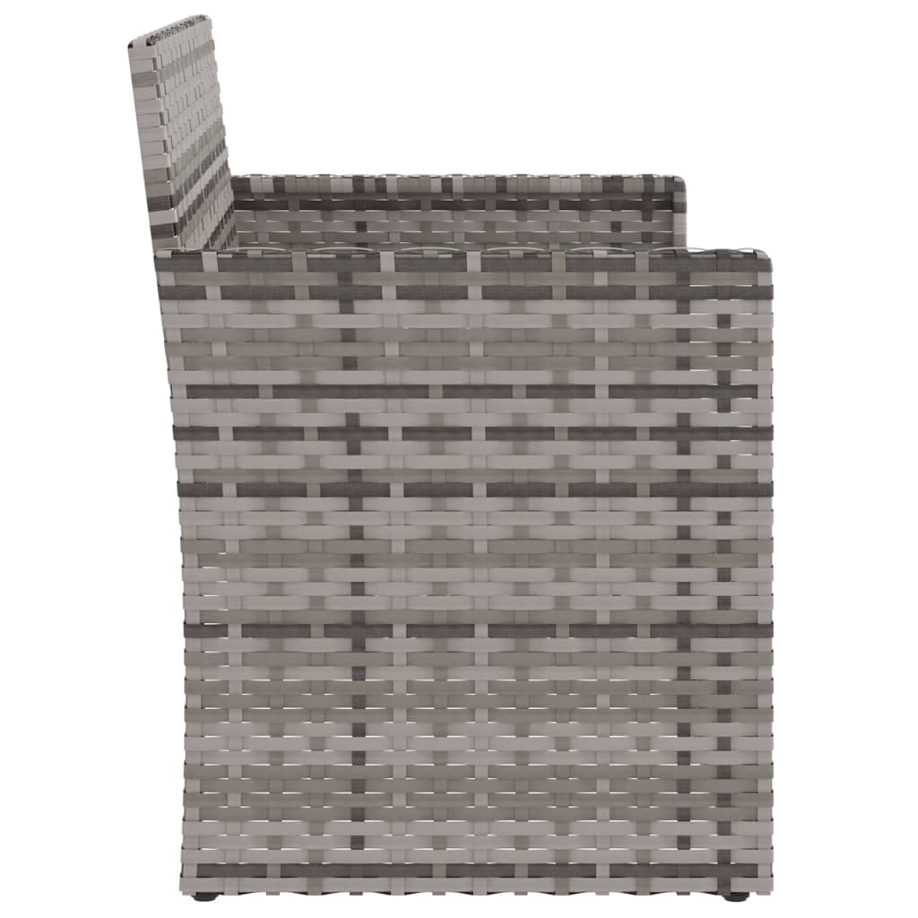 Dārza soliņš ar spilveniem, pelēks, 105cm, poliratans