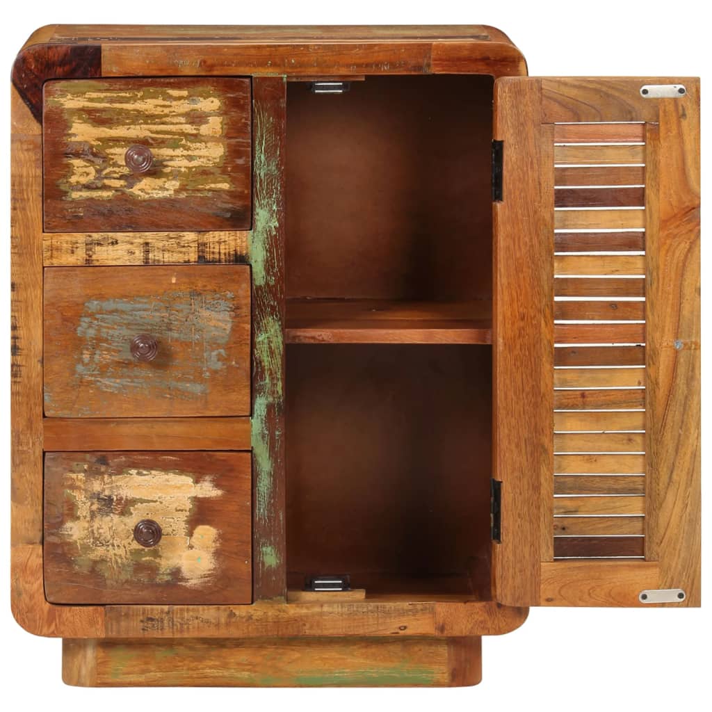 Side cabinet with 3 drawers, 55x30x70cm, reclaimed wood