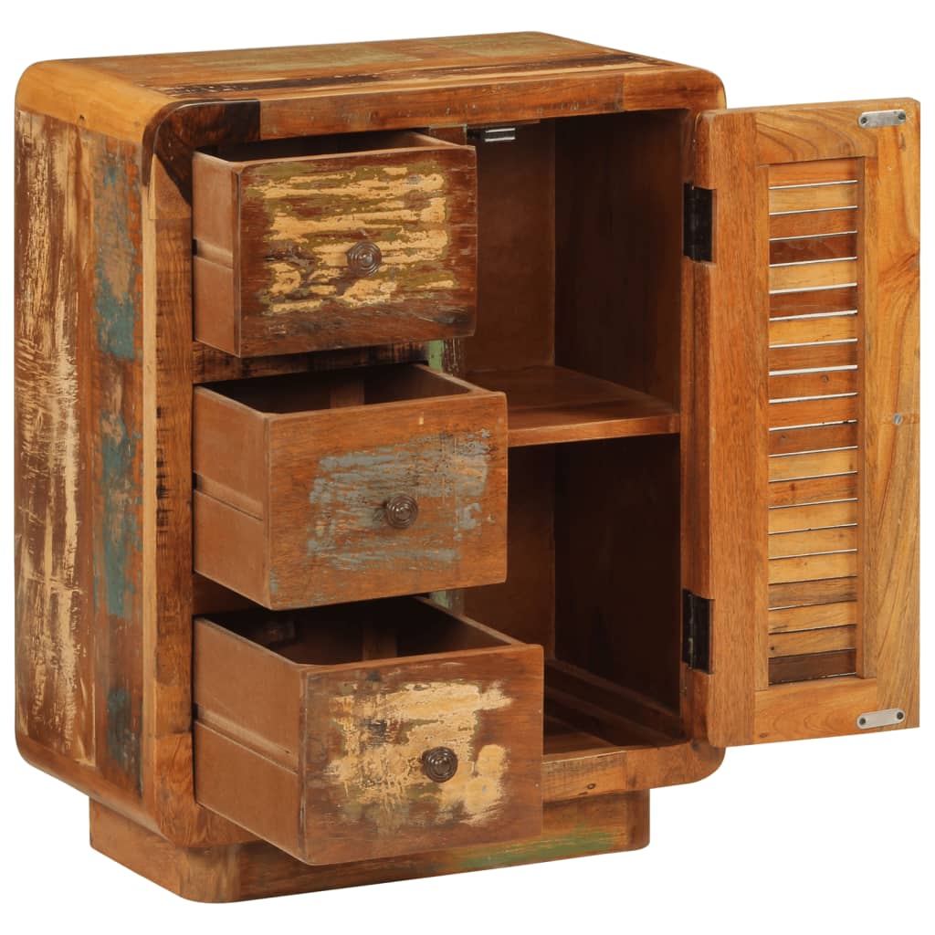 Side cabinet with 3 drawers, 55x30x70cm, reclaimed wood