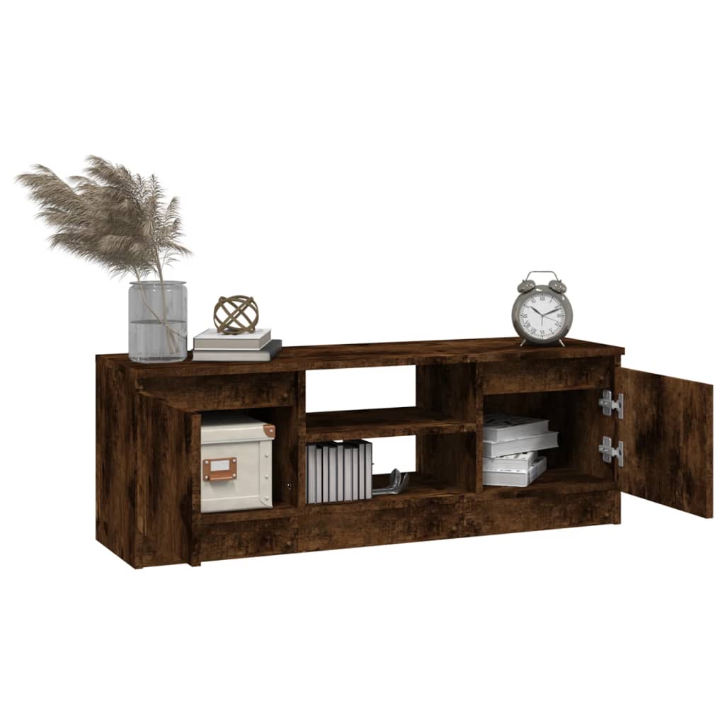 TV cabinet with doors, smoke oak, 102x30x36cm