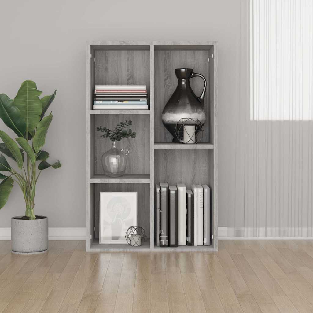 Grāmatu/sānu skapis, pelēks ozols, 50x25x80cm, koks