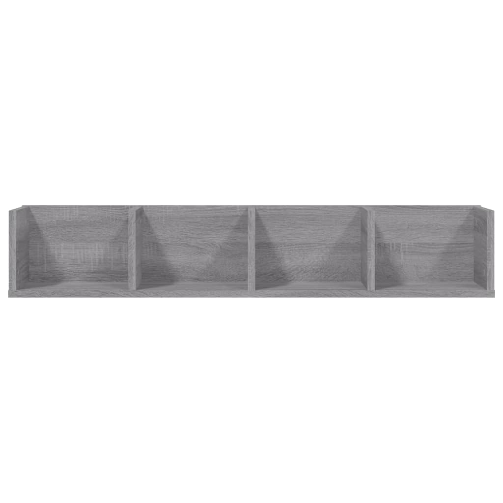 Wall-mounted CD shelf, grey oak, 100x18x18cm, wood