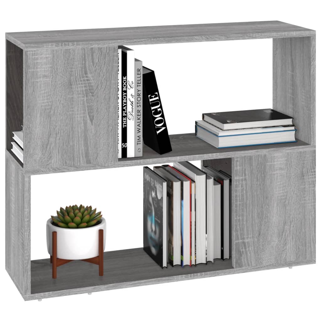 Bookcase/Room Divider, Grey Oak, 80x24x63cm