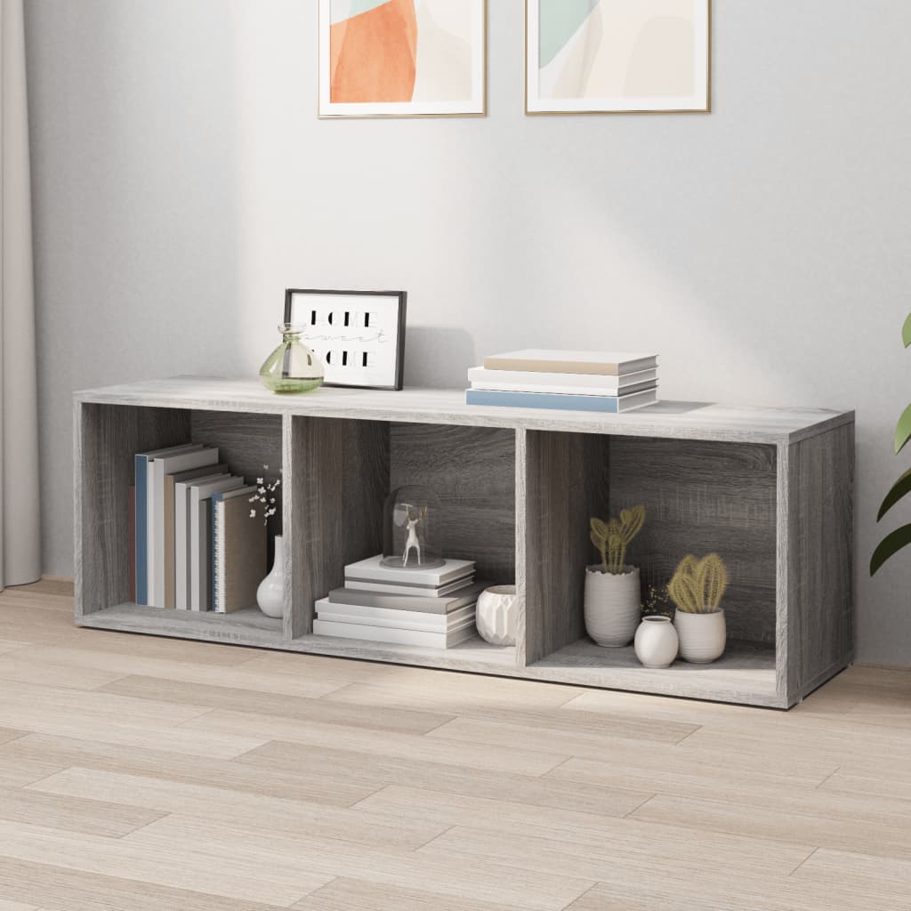Grāmatu/televizora skapītis, pelēks, 36x30x114cm, koks