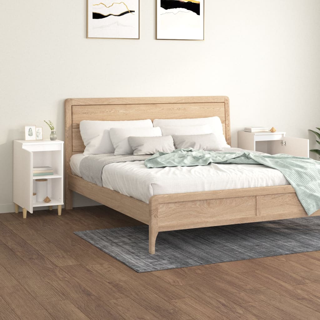 Bedside cabinets, 2 pcs., white, 40x35x70cm, engineered wood