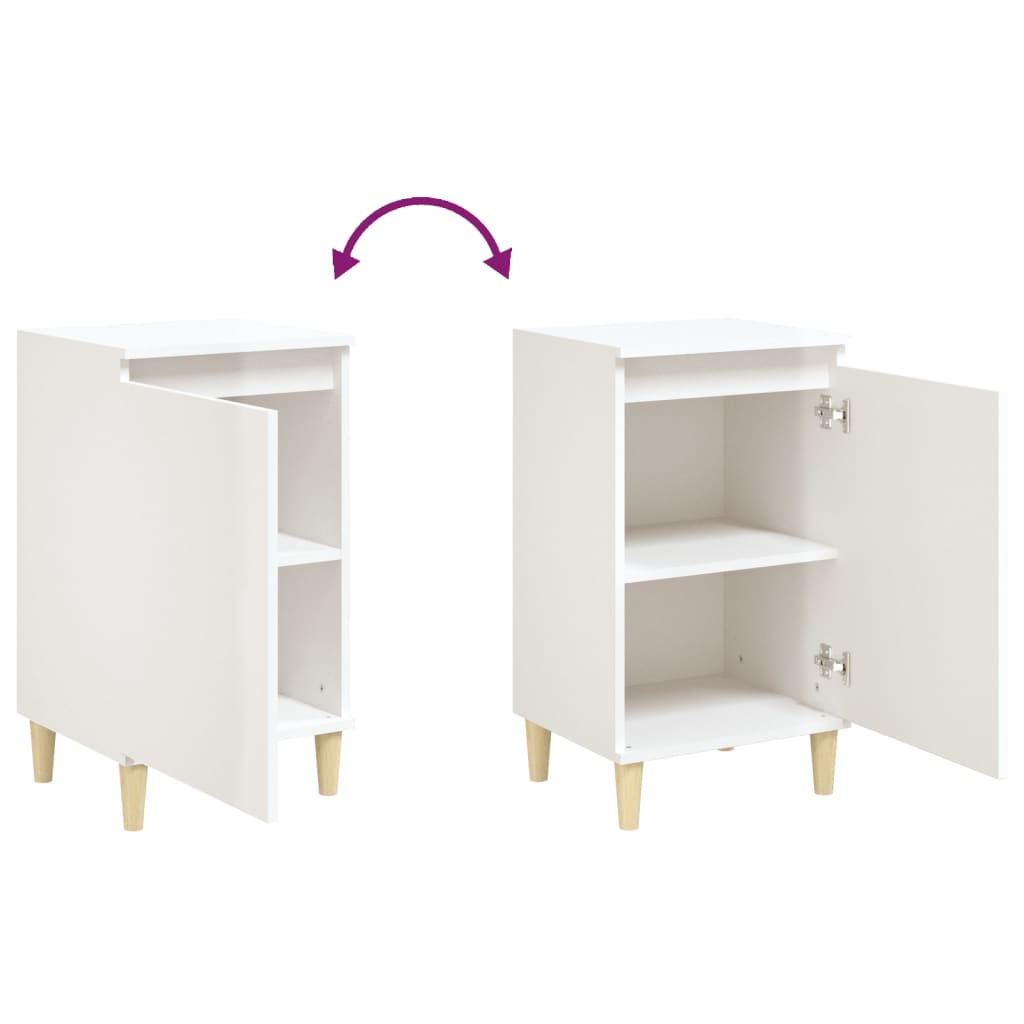 Bedside cabinets, 2 pcs., white, 40x35x70cm, engineered wood