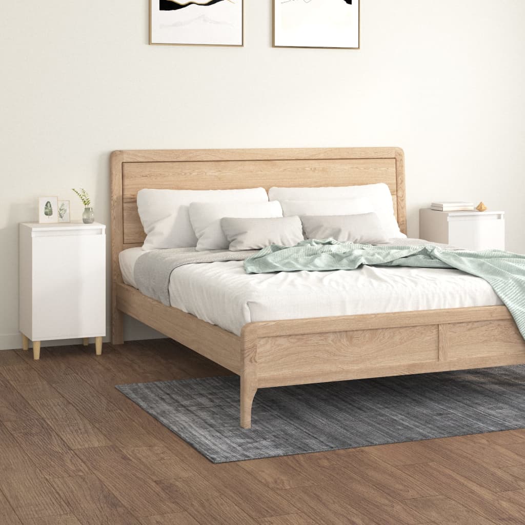 Bedside cabinets, 2 pcs., white, 40x35x70cm, engineered wood
