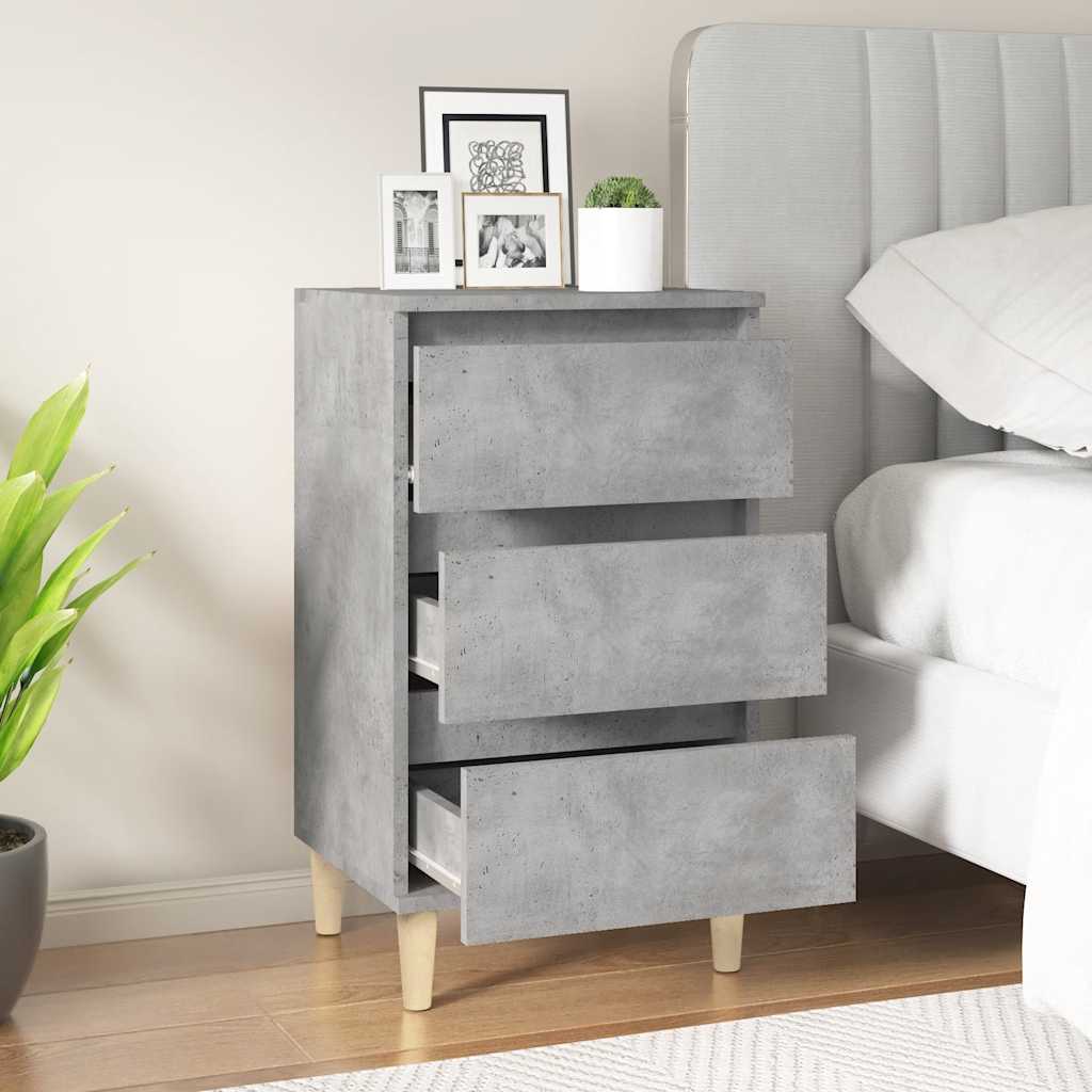 Bedside table, concrete grey, 40x35x70cm, engineered wood