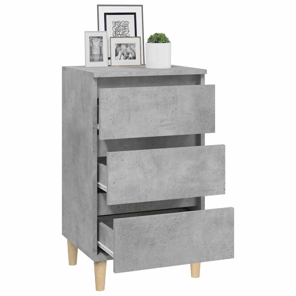 Bedside table, concrete grey, 40x35x70cm, engineered wood