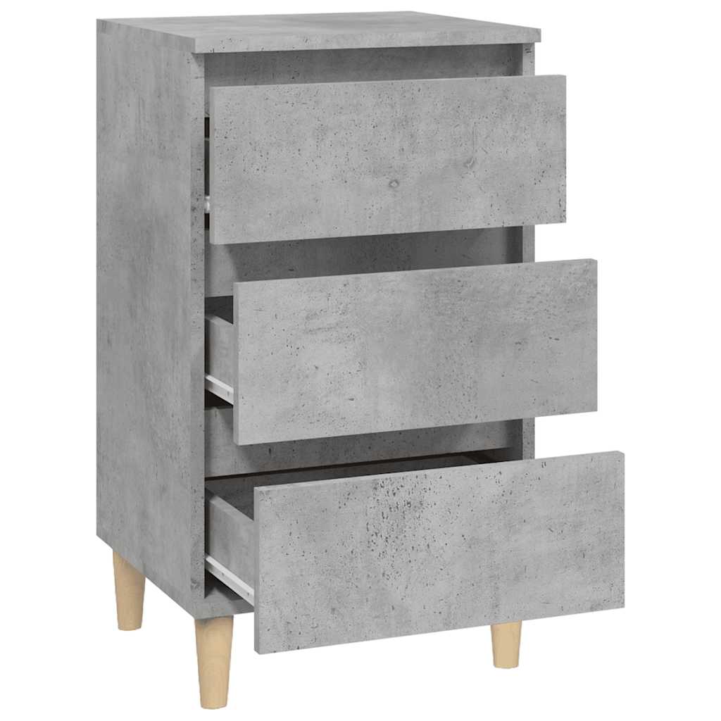 Bedside table, concrete grey, 40x35x70cm, engineered wood