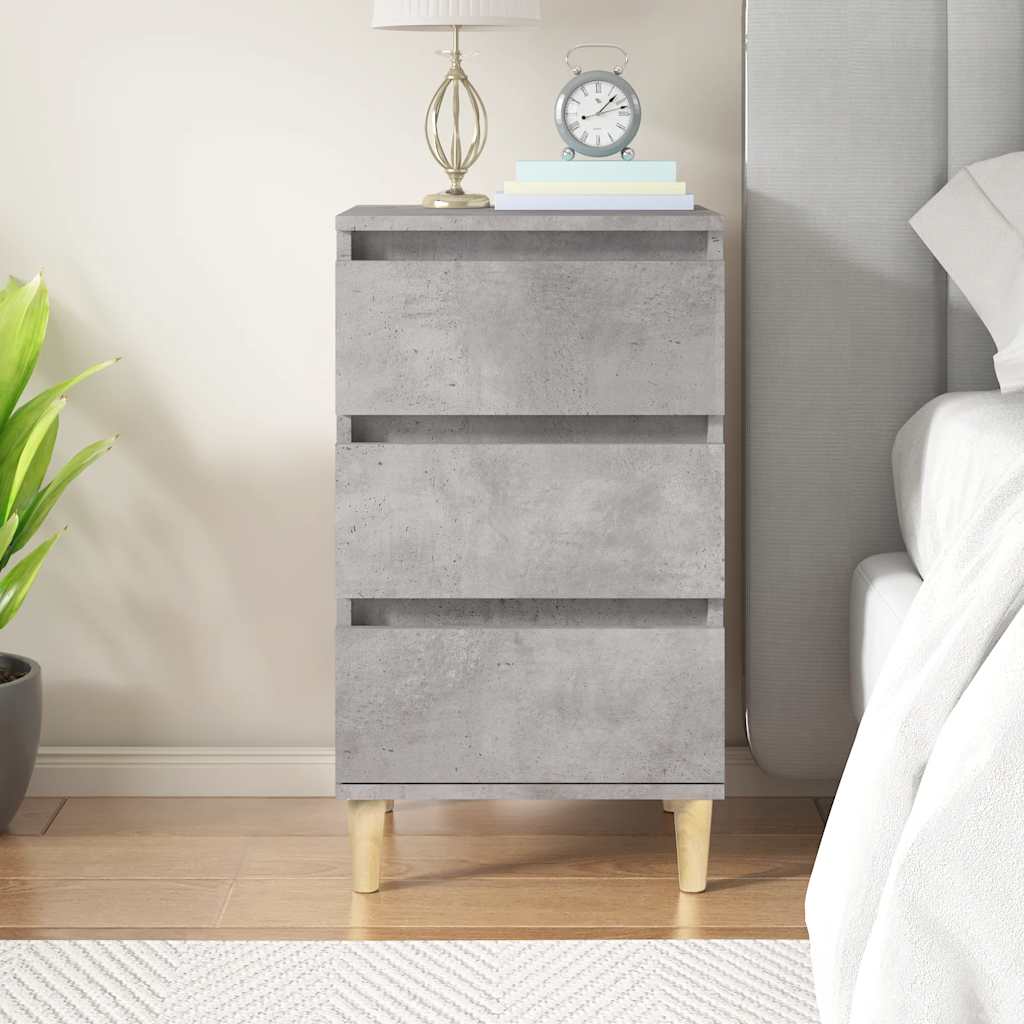 Bedside table, concrete grey, 40x35x70cm, engineered wood