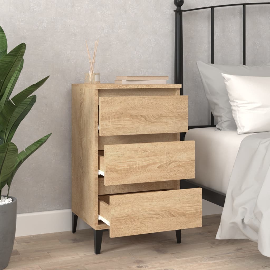 Nightstand, oak color, 40x35x70cm, engineered wood