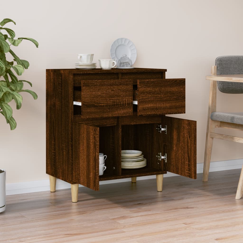 Side cabinet, brown oak, 60x35x70cm, engineered wood