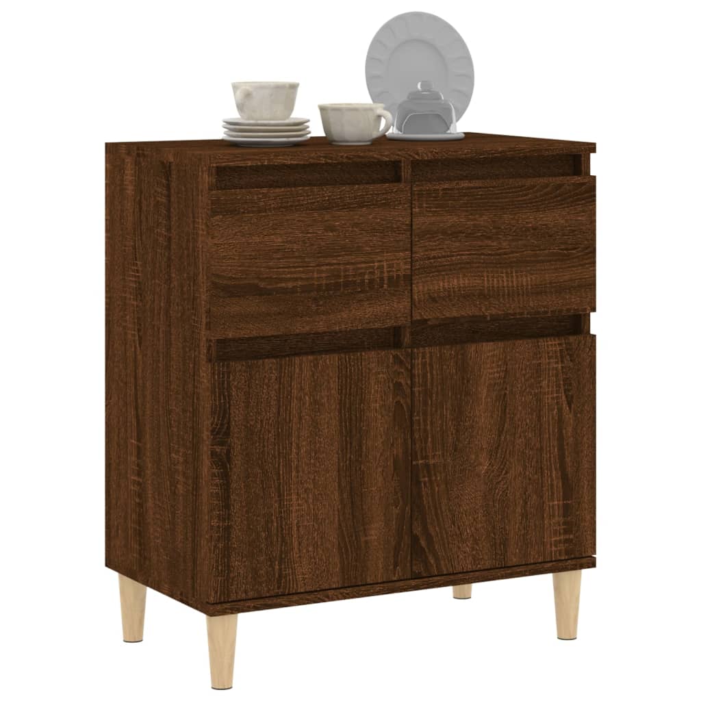 Side cabinet, brown oak, 60x35x70cm, engineered wood
