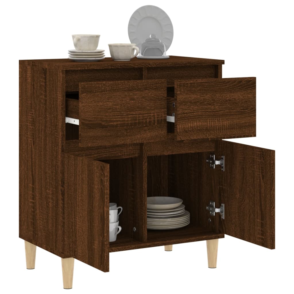 Side cabinet, brown oak, 60x35x70cm, engineered wood