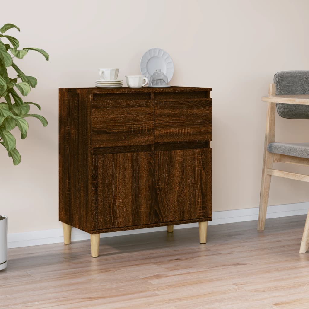 Side cabinet, brown oak, 60x35x70cm, engineered wood