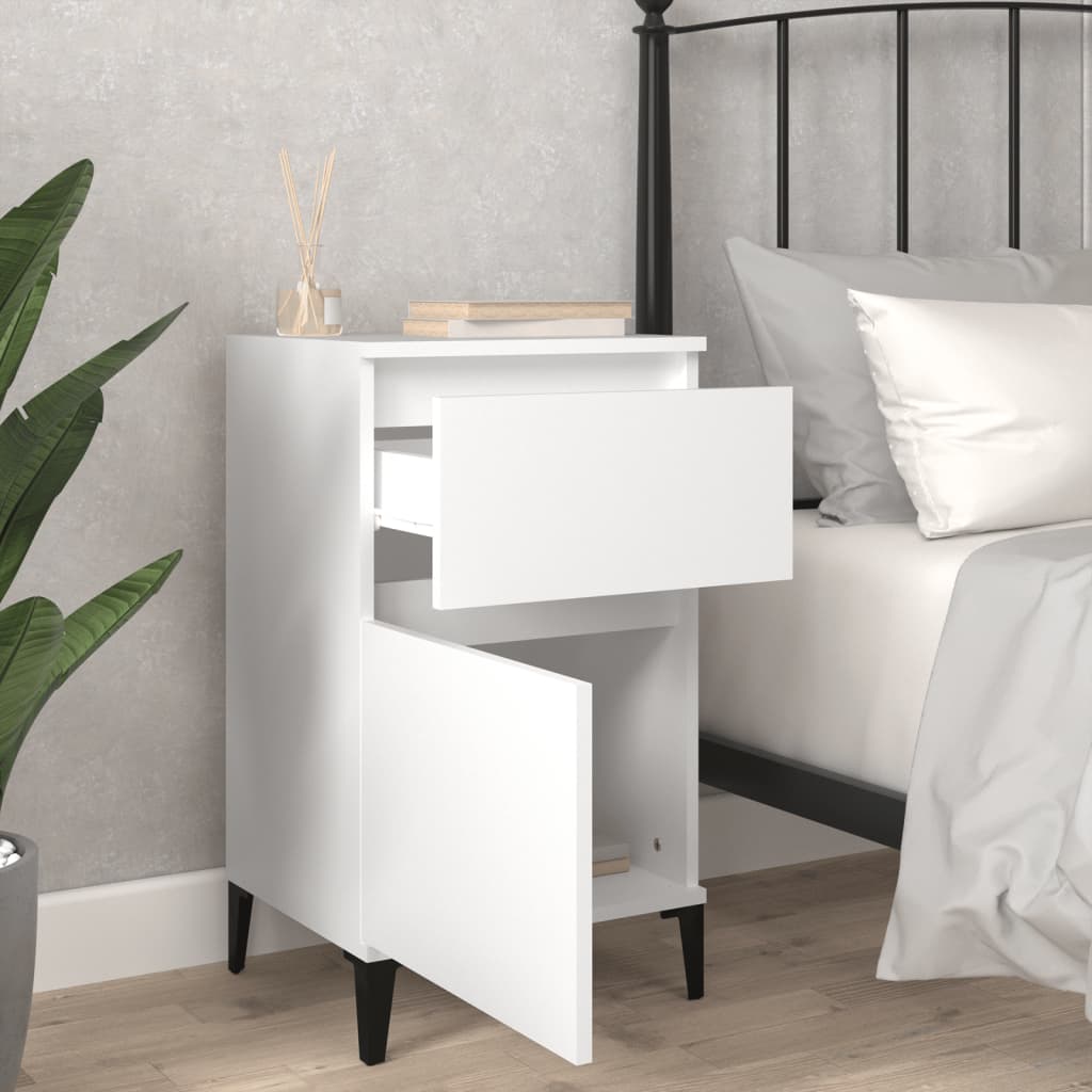 Bedside table, white, 40x35x70cm