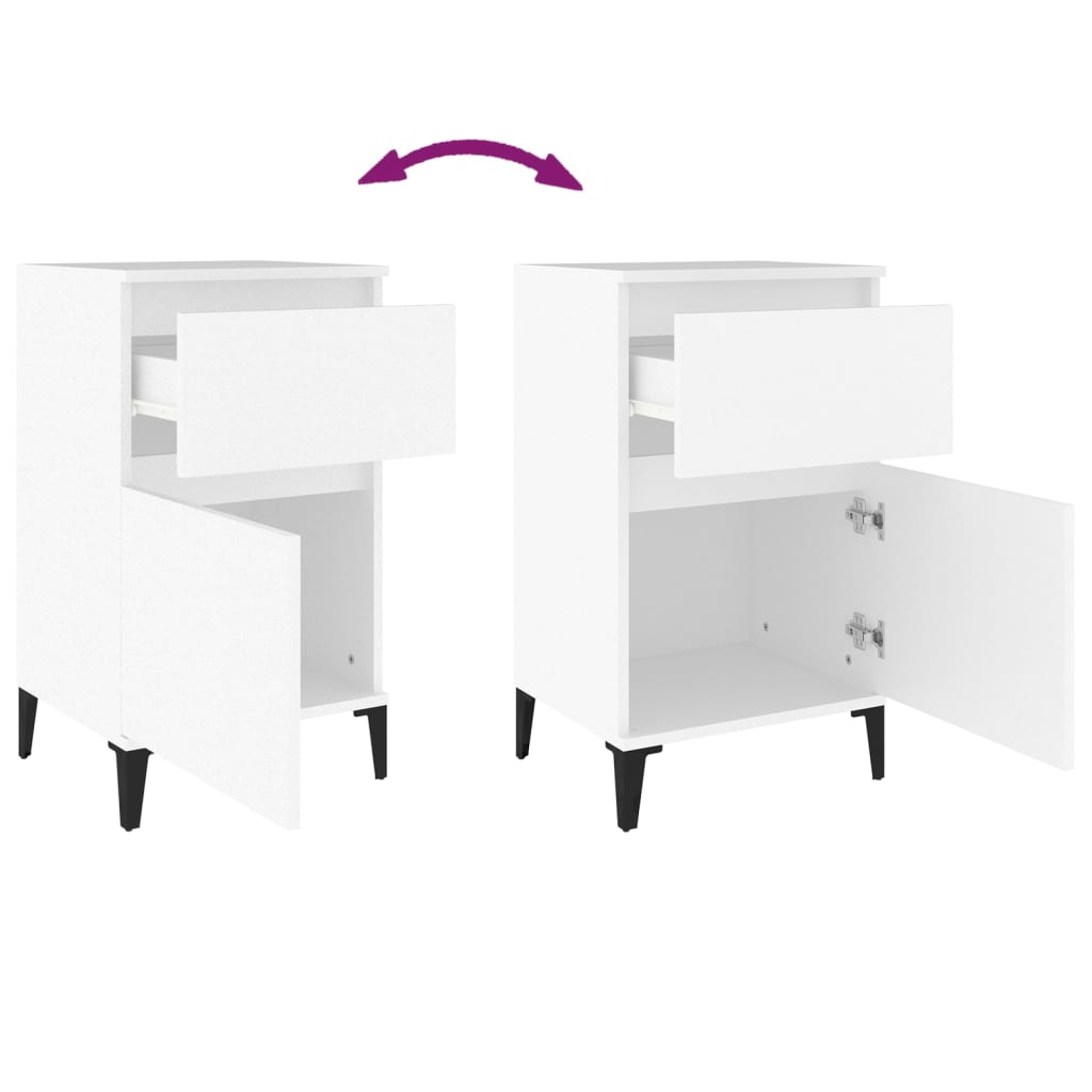 Bedside table, white, 40x35x70cm