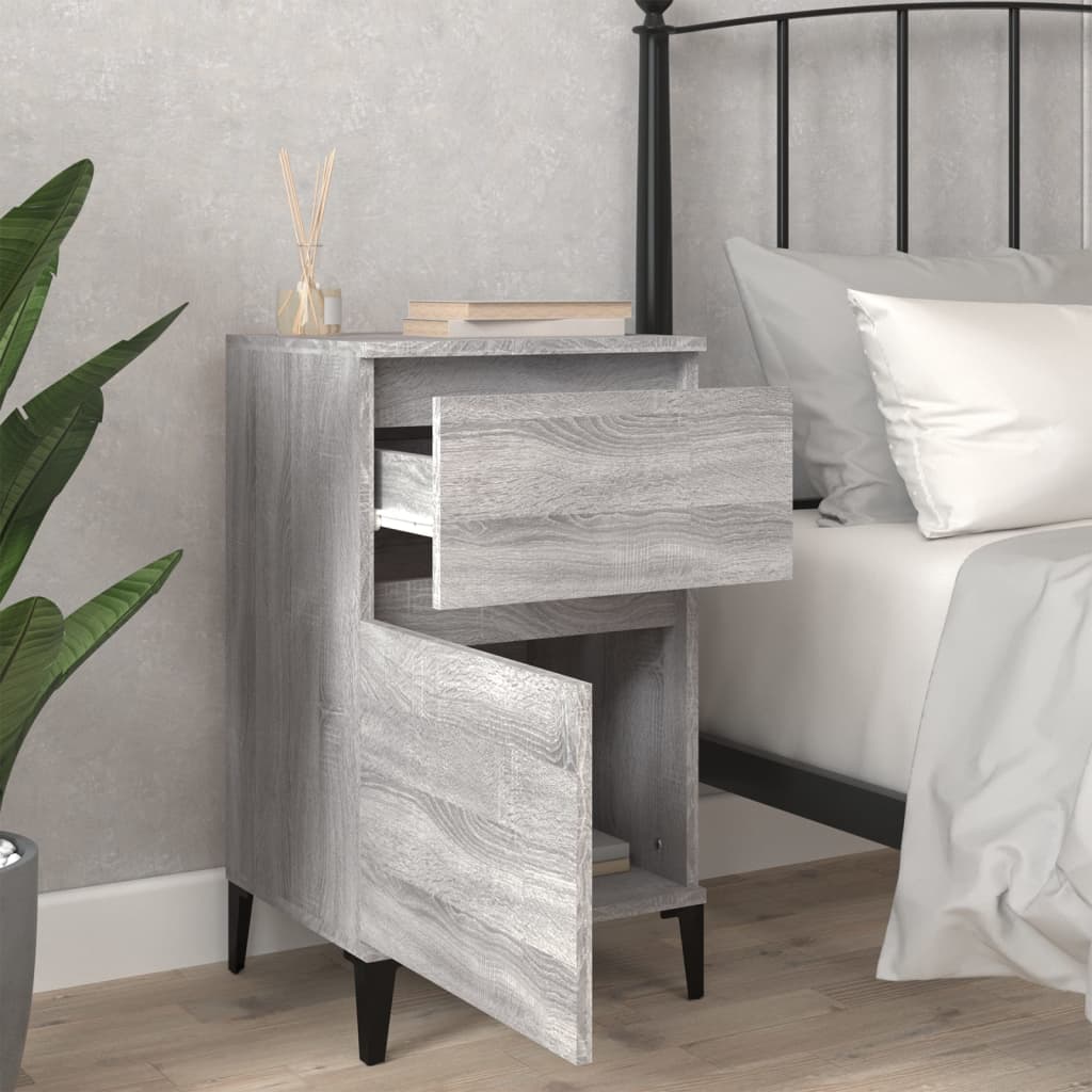 Nightstands, 2 pcs., grey oak, 40x35x70cm