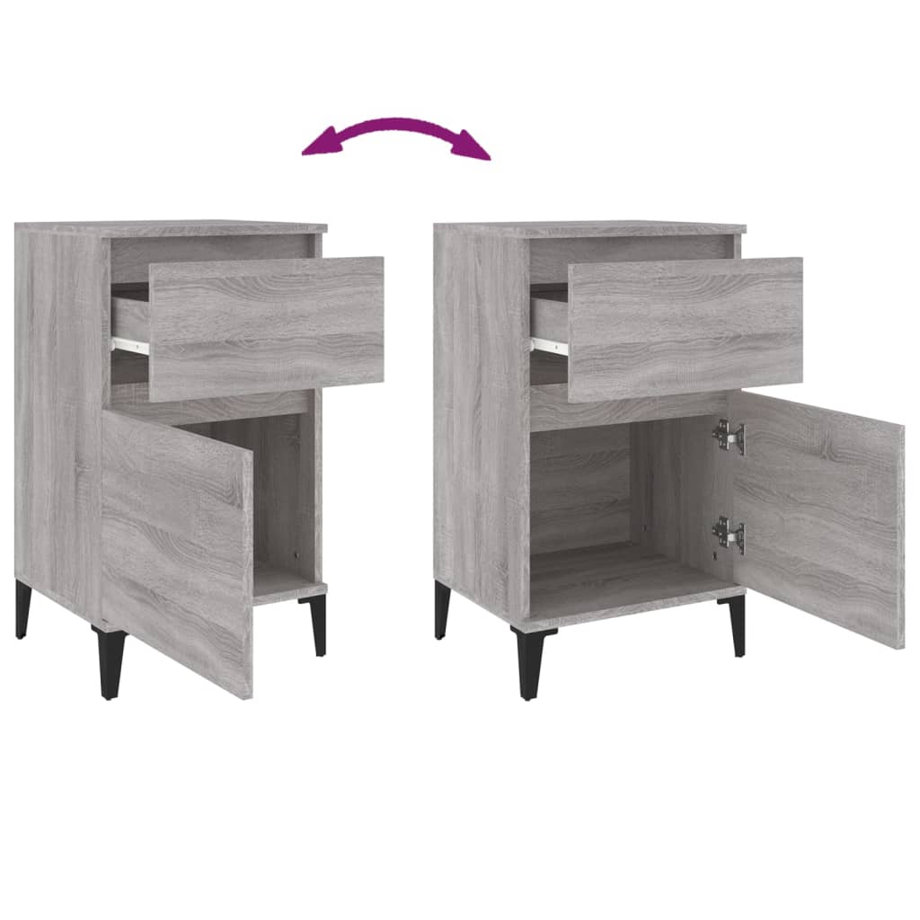 Nightstands, 2 pcs., grey oak, 40x35x70cm