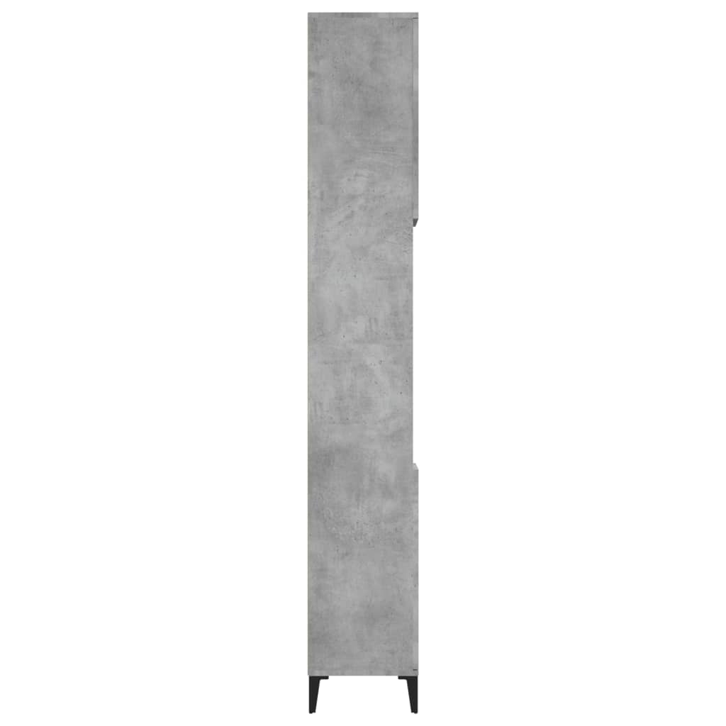 Bathroom cabinet, concrete grey, 30x30x190cm, wood