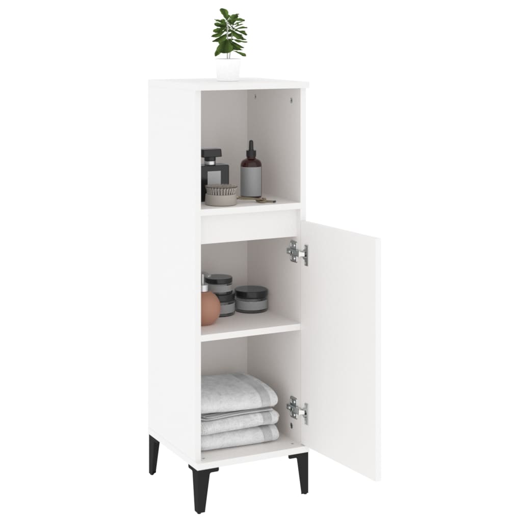 Bathroom cabinet, white, 30x30x100cm, engineered wood