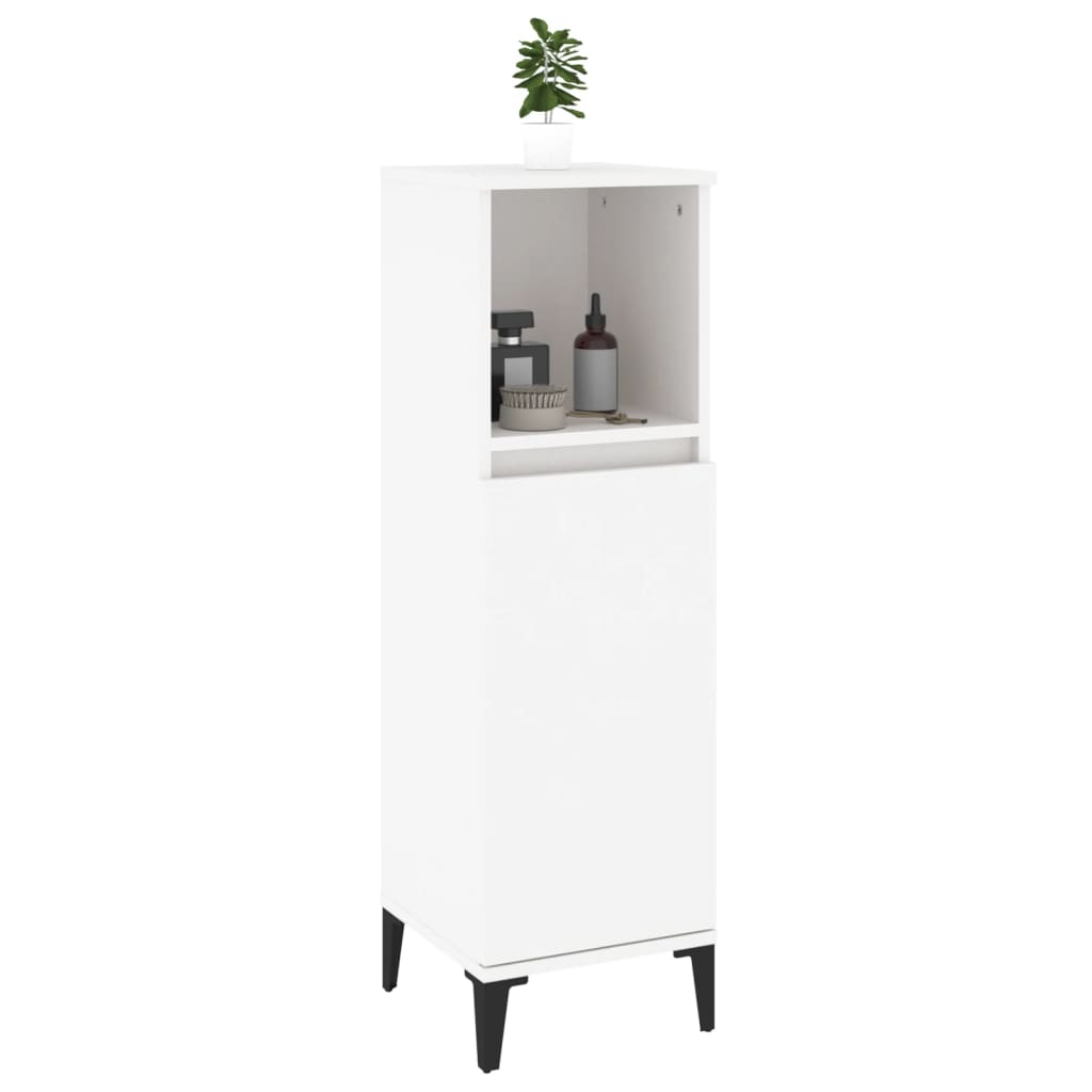 Bathroom cabinet, white, 30x30x100cm, engineered wood