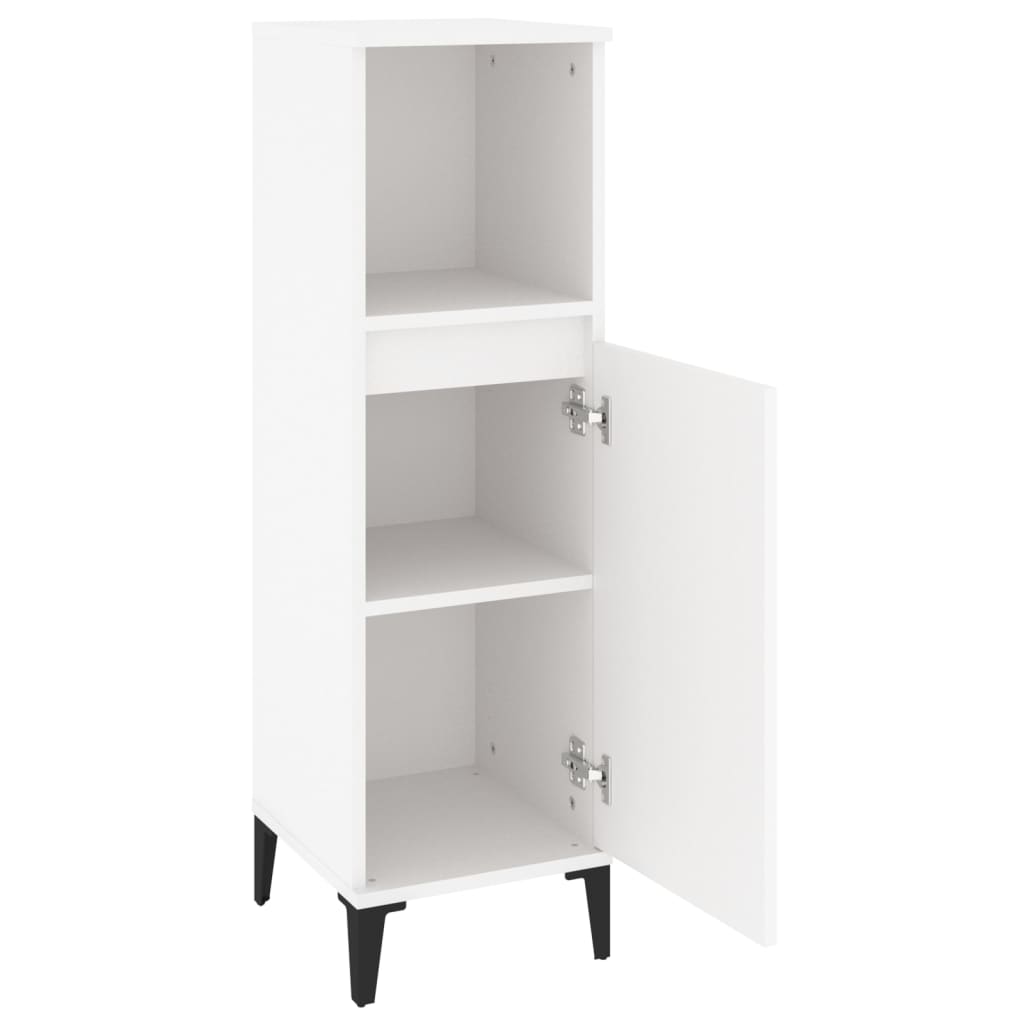 Bathroom cabinet, white, 30x30x100cm, engineered wood