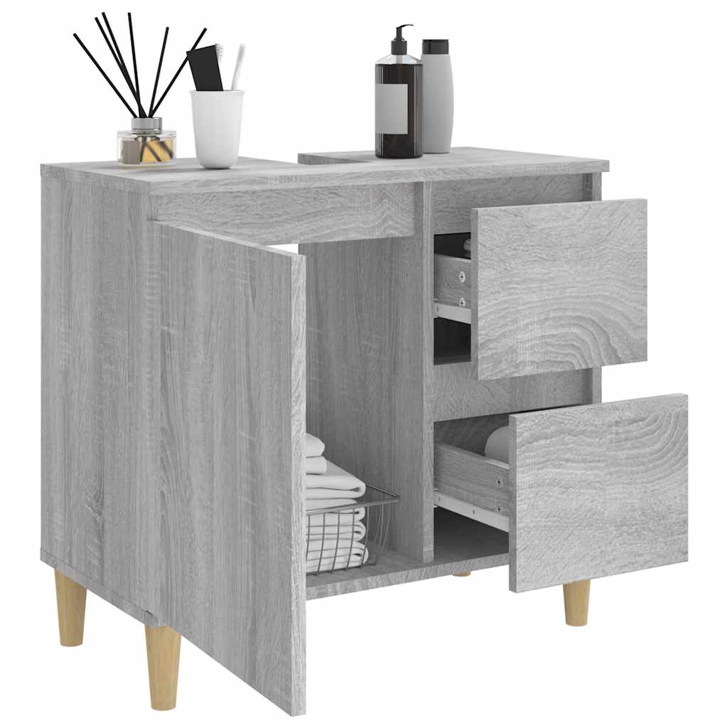 Bathroom cabinet, grey oak, 65x33x60cm, wood