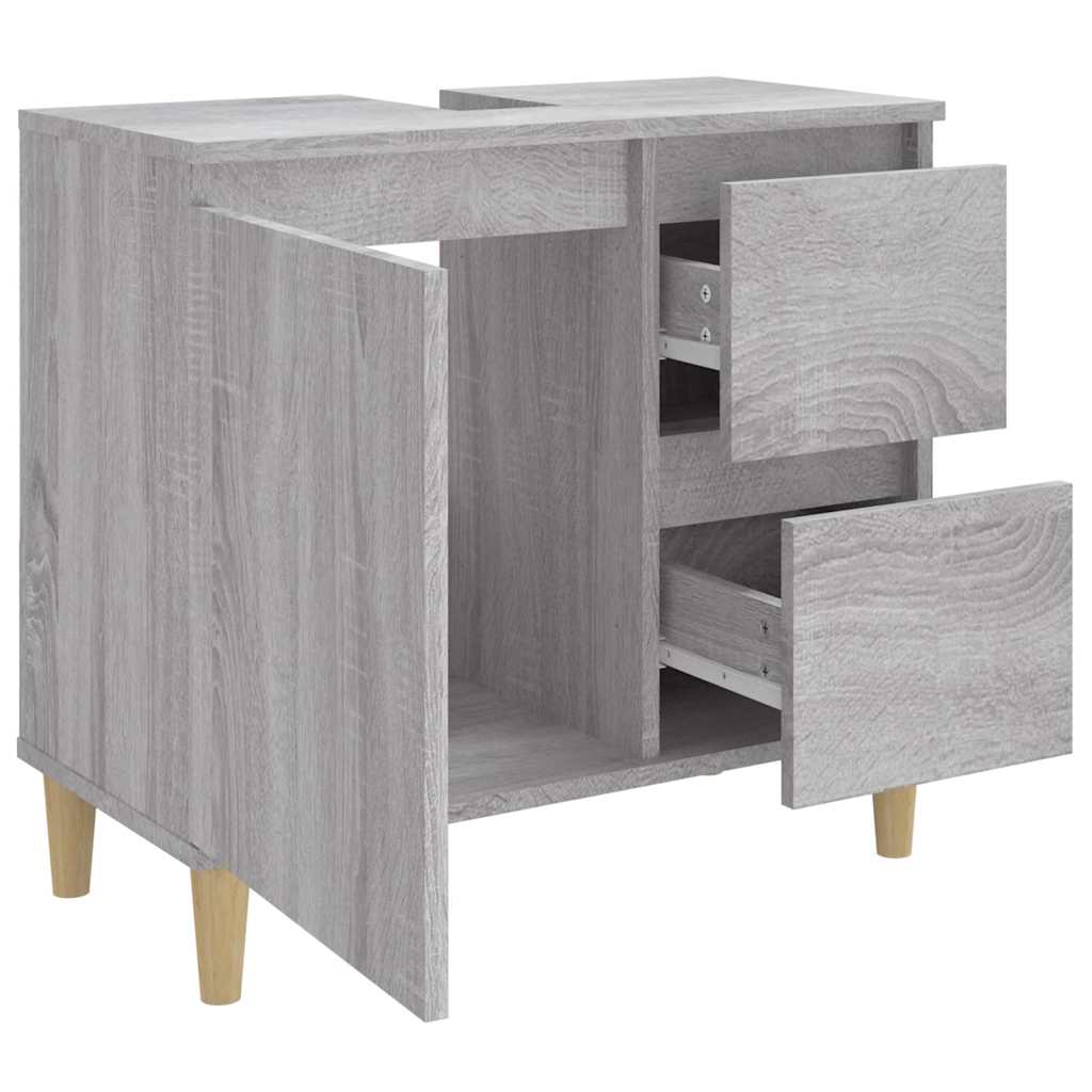 Bathroom cabinet, grey oak, 65x33x60cm, wood